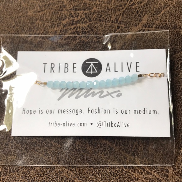 New! Tribe Alive Minx Blue Beaded Bracelet - Picture 1 of 2